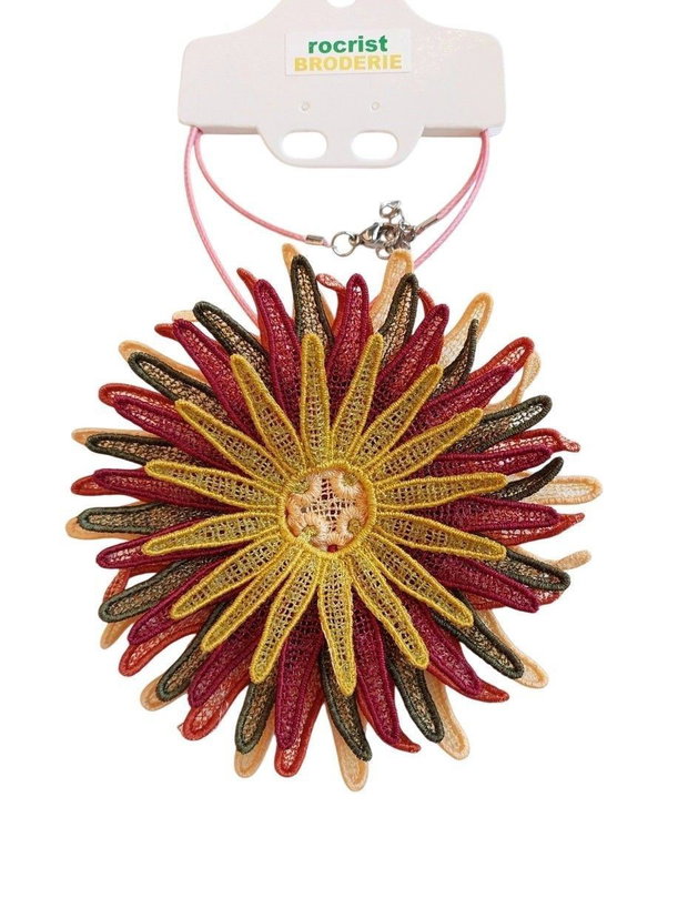 Colier Crizantemă Elegantă Colier Brodat