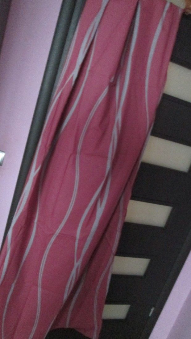 2 draperii mov cu dungi