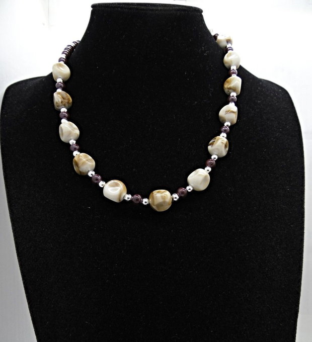 Colier Handmade Statement cu Mărgele plastic (Cod1481)