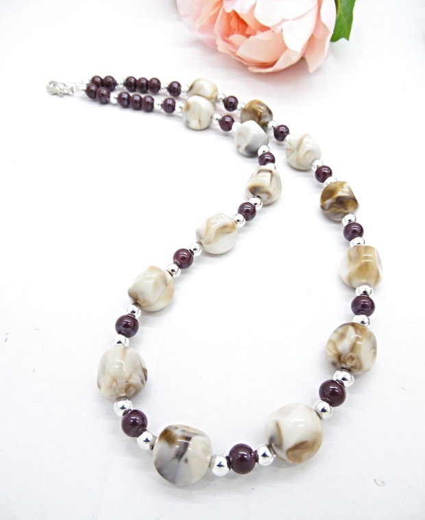 Colier Handmade Statement cu Mărgele plastic (Cod1481)