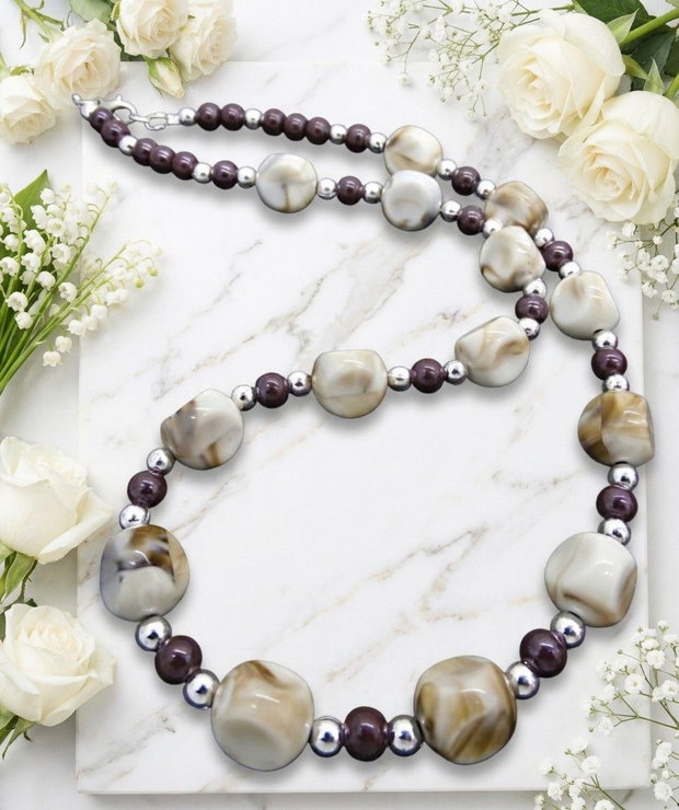 Colier Handmade Statement cu Mărgele plastic (Cod1481)