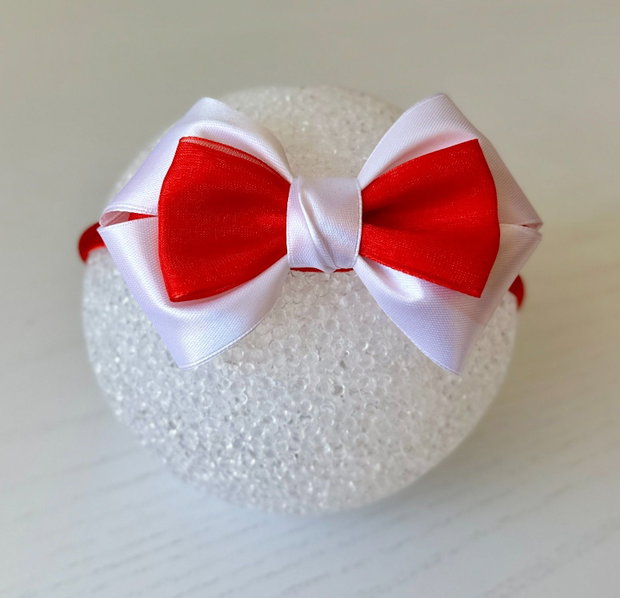 Bentiță handmade cu fundă din satin, pentru fetițe și mămici