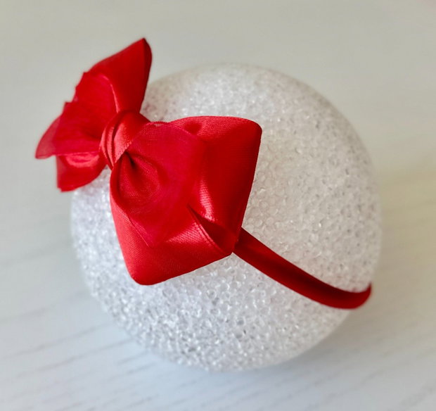 Bentiță handmade cu fundă din satin, pentru fetițe și mămici