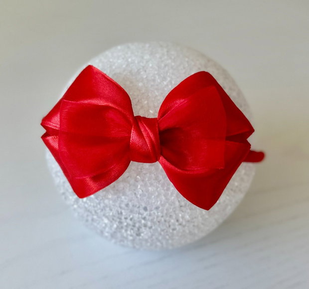 Bentiță handmade cu fundă din satin, pentru fetițe și mămici