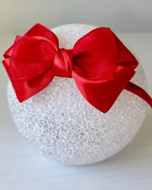 Bentiță handmade cu fundă din satin, pentru fetițe și mămici