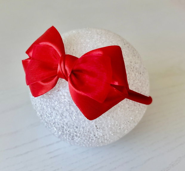 Bentiță handmade cu fundă din satin, pentru fetițe și mămici