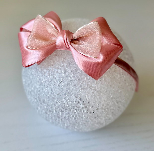 Bentiță handmade cu fundă din satin, pentru fetițe și mămici