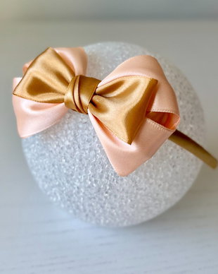 Bentiță handmade cu fundă din satin, pentru fetițe și mămici