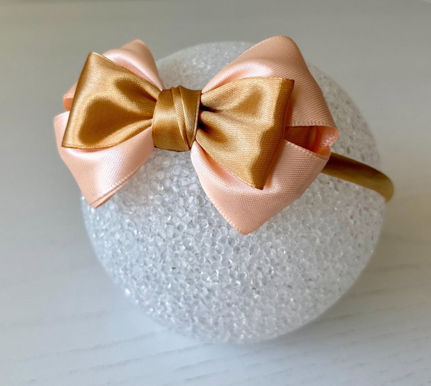 Bentiță handmade cu fundă din satin, pentru fetițe și mămici