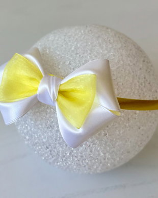 Bentiță handmade cu fundă din satin, pentru fetițe și mămici