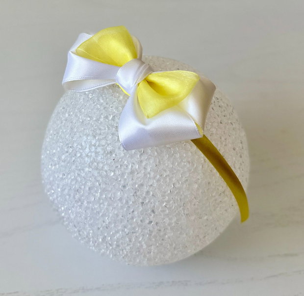 Bentiță handmade cu fundă din satin, pentru fetițe și mămici