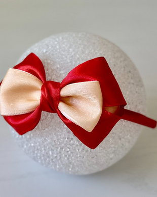 Bentiță handmade cu fundă din satin, pentru fetițe și mămici