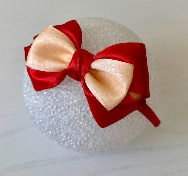 Bentiță handmade cu fundă din satin, pentru fetițe și mămici