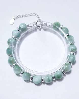 Bratara argint 925 cu larimar verde si hematit