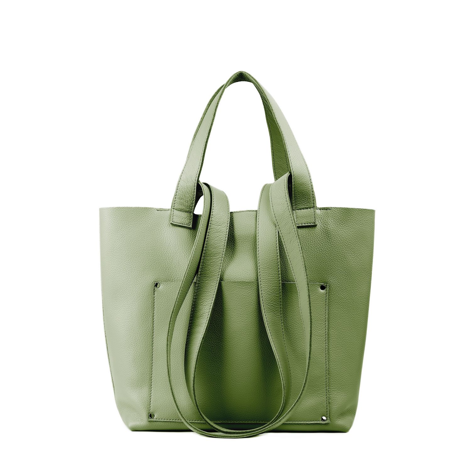 Geanta din piele naturala premium verde fistic THE SHOPPER | Dichisar